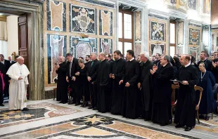 Pope Francis meets with the community of the Ukrainian Pontifical College of Saint Josaphat at the Vatican, Nov. 9, 2017.   L'Osservatore Romano.