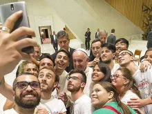 Pope Francis with youth. 