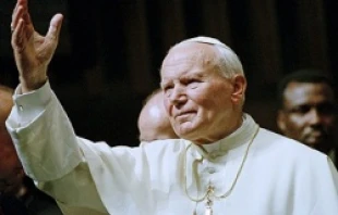 Pope John Paul II Visits United Nations.   UN Photo/Evan Schneider.