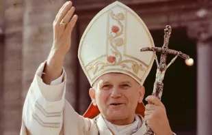 Pope John Paul II in St. Peter's Square circa 1978.   Vatican Media.