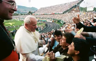 Pope St. John Paul II visits Colombia in 1986.   Vatican Media