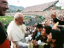 Pope St. John Paul II visits Colombia in 1986.  