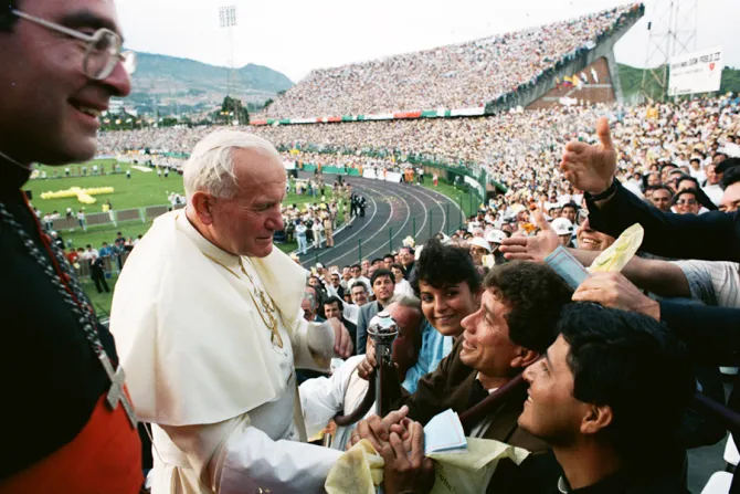Pope John Paul II visits Colombia 1986 Credit LOsservatore Romano CNA