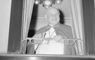 John XXIII departs from the Vatican's St. Bibiana train station to travel to Loreto and Assisi, Oct. 4, 1962.   ANSA/OLDPIX.