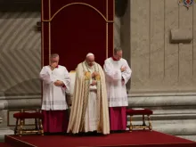 Pope Francis at Dec. 31 Vespers in St. Peter's Basilica. 
