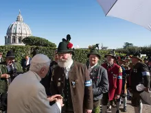 Benedict XVI celebrates his 90th birthday at the Vatican, April 17, 2017. 