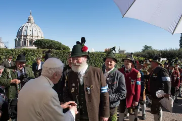 Pope emeritus Benedict XVI celebrates 90th birthday in Vatican City April 17 2017 Credit LOsservatore Romano 4 CNA