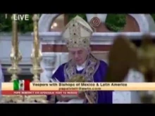 Pope prays vespers with Mexican Bishops - 