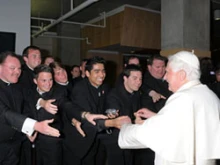 Pope with seminarians