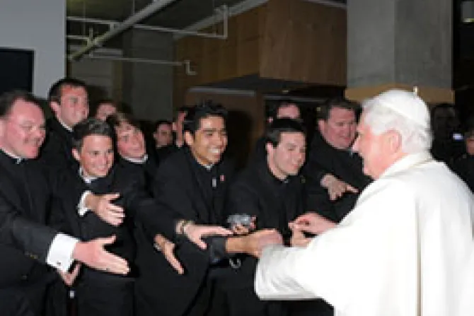 Pope with Seminarians CNA World Catholic News 10 18 10
