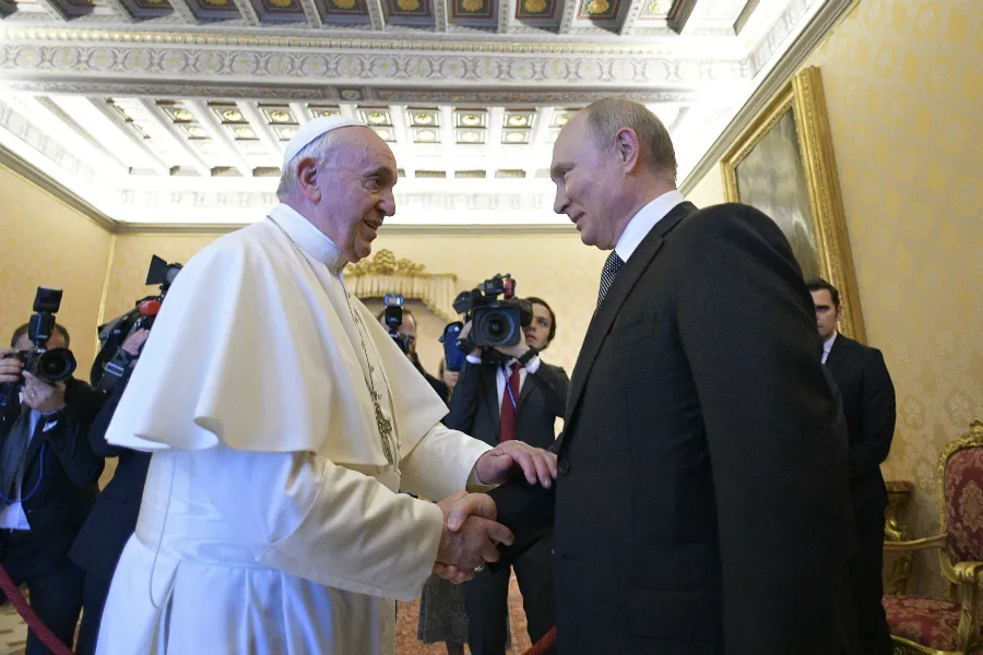Pope Francis greets Russian President Vladimir July 4, 2019. ?w=200&h=150
