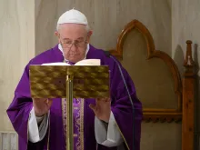 Pope Francis offers Mass in Casa Santa Marta on April 2, 2020. 