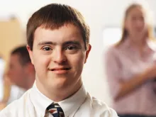 Portrait of a man with down syndrome. 