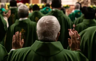 Prayer at 2018 Synod of Bishops closing Mass Oct. 28.   Daniel Ibáñez.