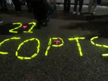 Prayer vigil outside the White House remembers 21 murdered Coptic Christians in Libya. 