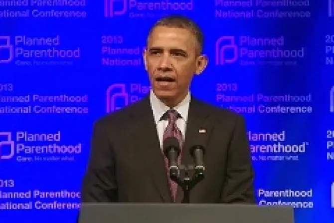 President Barack Obama delivers remarks at the 2013 Planned Parenthood National Conference April 26 2013 CNA US Catholic News 5 1 13