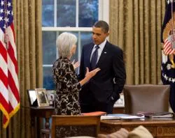 President Barack Obama talks with HHS Secretary Kathleen Sebelius in the Oval Office, Nov. 4, 2010. Official White House Photo by Pete Souza?w=200&h=150