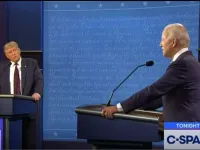President Donald Trump and former vice president Joe Biden during the Sept. 29 debate. 