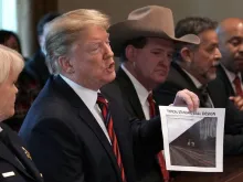 President Donald Trump at a discussion on border security at the White House. 