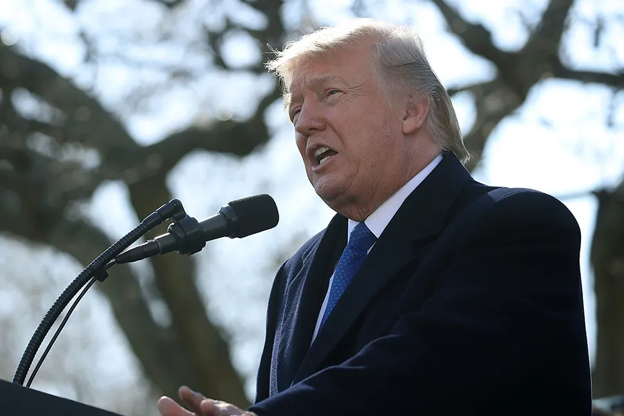 US President Donald Trump speaks to March for Life participants and pro-life leaders in the Rose Garden at the White House, Jan. 19, 2018 in Washington, DC. ?w=200&h=150