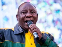 President Elect of South Africa Cyril Ramaphosa delivers a speech on May 12, 2019. 