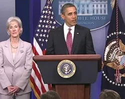 President Obama and HHS Secretary Sebelius at the press conference on Preventive Health Services and Religious Institutions. ?w=200&h=150
