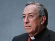 Cardinal Oscar Rodriguez Maradiaga at a press conference May 12, 2015. 