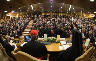 Press conference on Pope Francis' encyclical Laudato Si on June 18, 2015 in Paul VI Hall.   L'Osservatore Romano.