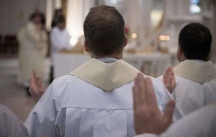 Priests celebrate Mass at the Cathedral of the Immaculate Conception in Denver Jan. 17, 2015.   Catholic Charities/Jeffrey Bruno (CC BY 2.0).