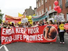 Pro-lifers rally in Dublin, Ireland on July 2. 