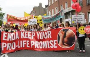 Pro-lifers rally in Dublin, Ireland on July 2.   William Murphy