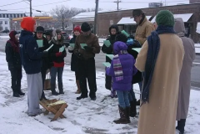 Pro Life supporters sing carols outside of an abortion clinic in December 2011 Credit Pro Life Action League 2 CNA US Catholic News 12 17 12