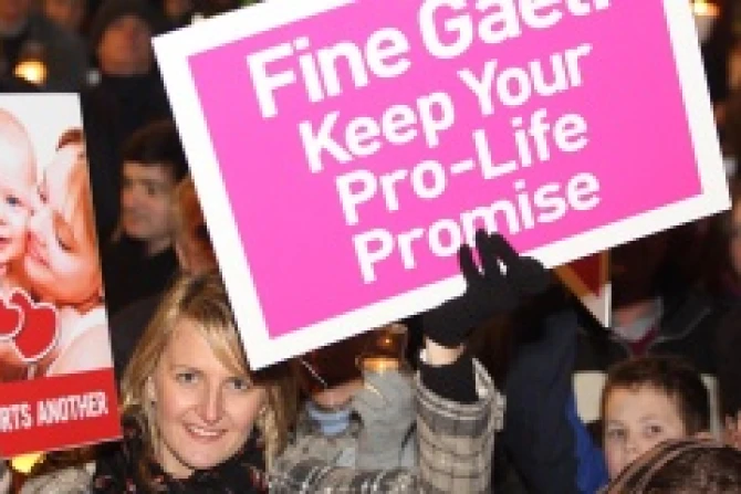 Pro Life vigil in Dublin Ireland on Dec 4 2012 Credit Unite For Life wwwunite4lifenet CNA Catholic News 1 15 13