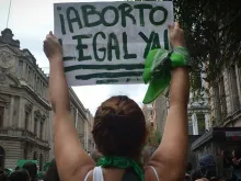 A pro-abortion protestor in Brazil.