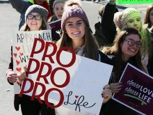 Pro-life advocates at the 45th annual March for Life, on Jan. 19 in Washington, DC.  