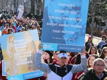 Pro-life advocates at the 45th annual March for Life in Washington, D.C. on January 19, 2018. 