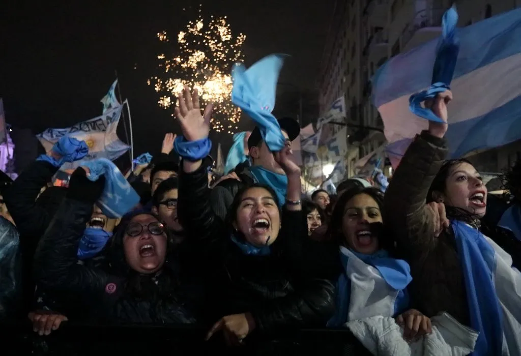 Pro-life demonstrators in Argentina react to the Senate defeat of an abortion bill Aug. 9, 2018. ?w=200&h=150
