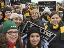 Pro life marchers gather in Washington, D.C. for the March for Life on Jan. 22, 2016. 
