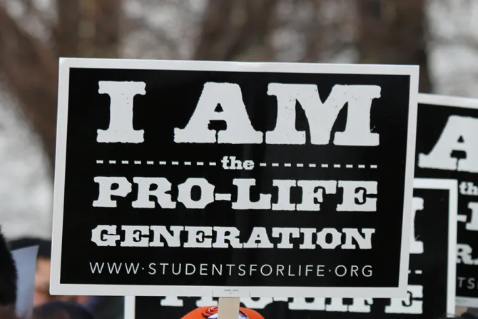 Pro lifers gather in front of the Denver Capitol for the 2016 March for Life on January 16 2016 Credit Peter Zelasko CNA