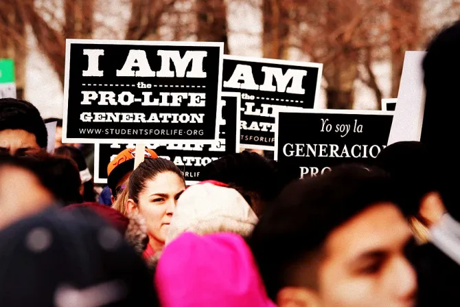 Pro lifers gather in front of the Denver Capitol for the 2016 March for Life on January 16 2016 Credit Peter Zelasko CNA 4 11 16