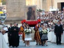 A procession of a Marian image began the Sept. 7 prayer vigil at the Vatican. 