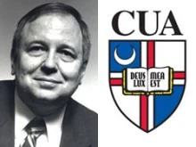 Prof. John Banzhaf and CUA's crest
