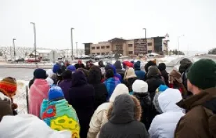 Pro-life supporters hold a prayer vigil in front of Planned Parenthood in Colorado Springs on March 4, 2013.   40daysforlife.com.