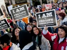 Prolife supporters participate in the West Coast Walk for Life 2012 in San Francisco, Jan. 21, 2012. 