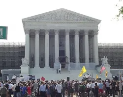Health care law protesters, supporters gather outside the U.S. Supreme Court on June 28, 2012. ?w=200&h=150