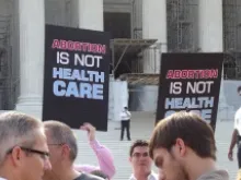 Pro-life protestors in front of the U.S. Supreme Court in June 2012. 