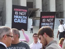 Pro-life demonstrators in front of the U.S. Supreme Court.