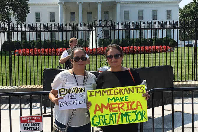 Protests against the end of DACA at the White House on Sept 5 2017 Credit Matt Hadro CNA