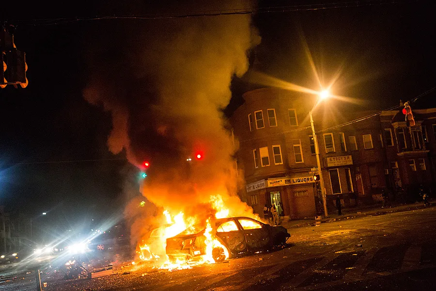 Protests in Baltimore after man died while in police custody. April 28, 2015. ?w=200&h=150