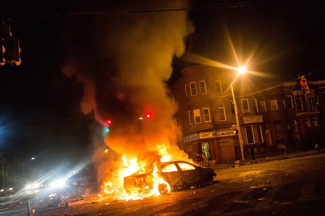 Protests in Baltimore after man died While In Police Custody April 28 2015 Credit Andrew Burton Getty Images CNA 4 28 15